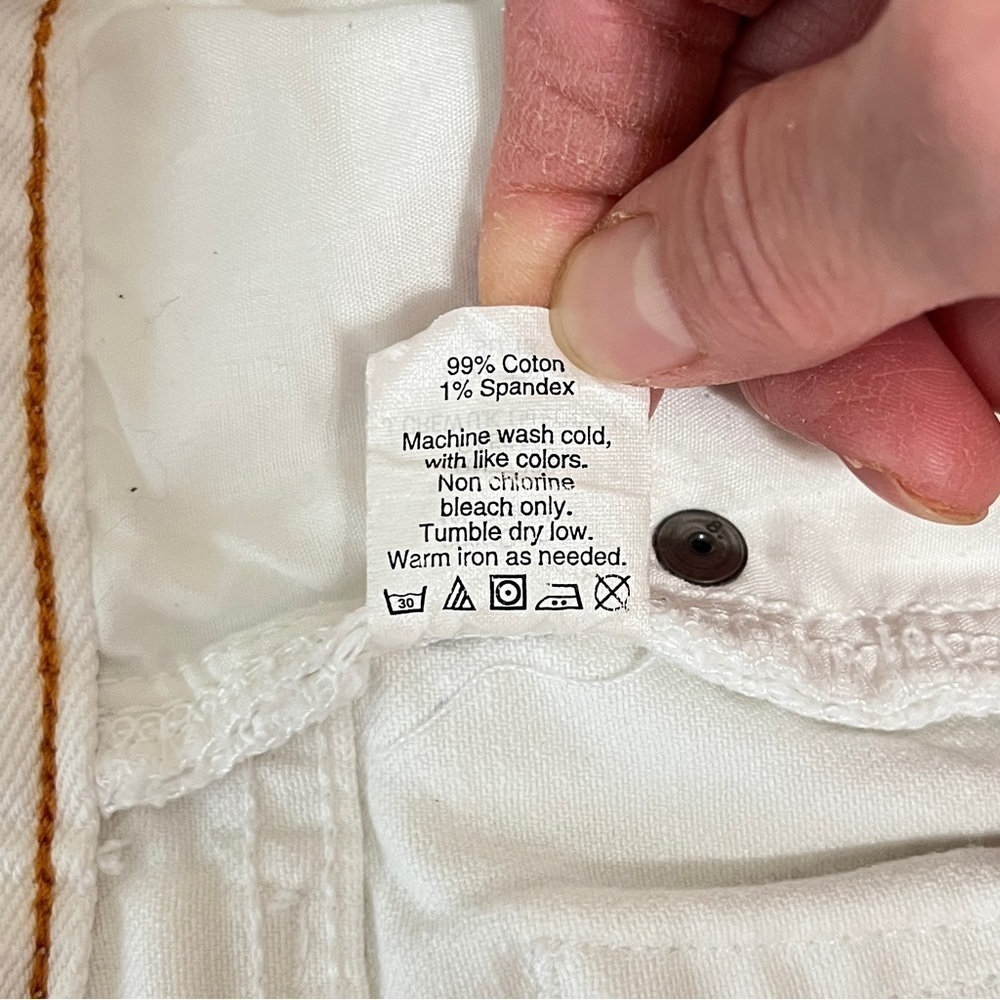 J. Crew Factory Toothpick Cropped Stretch White Denim Size 30 - Picture 10 of 12